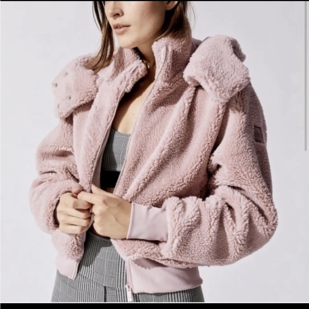 ALO yoga Foxy Sherpa Jacket mauve pink size medium